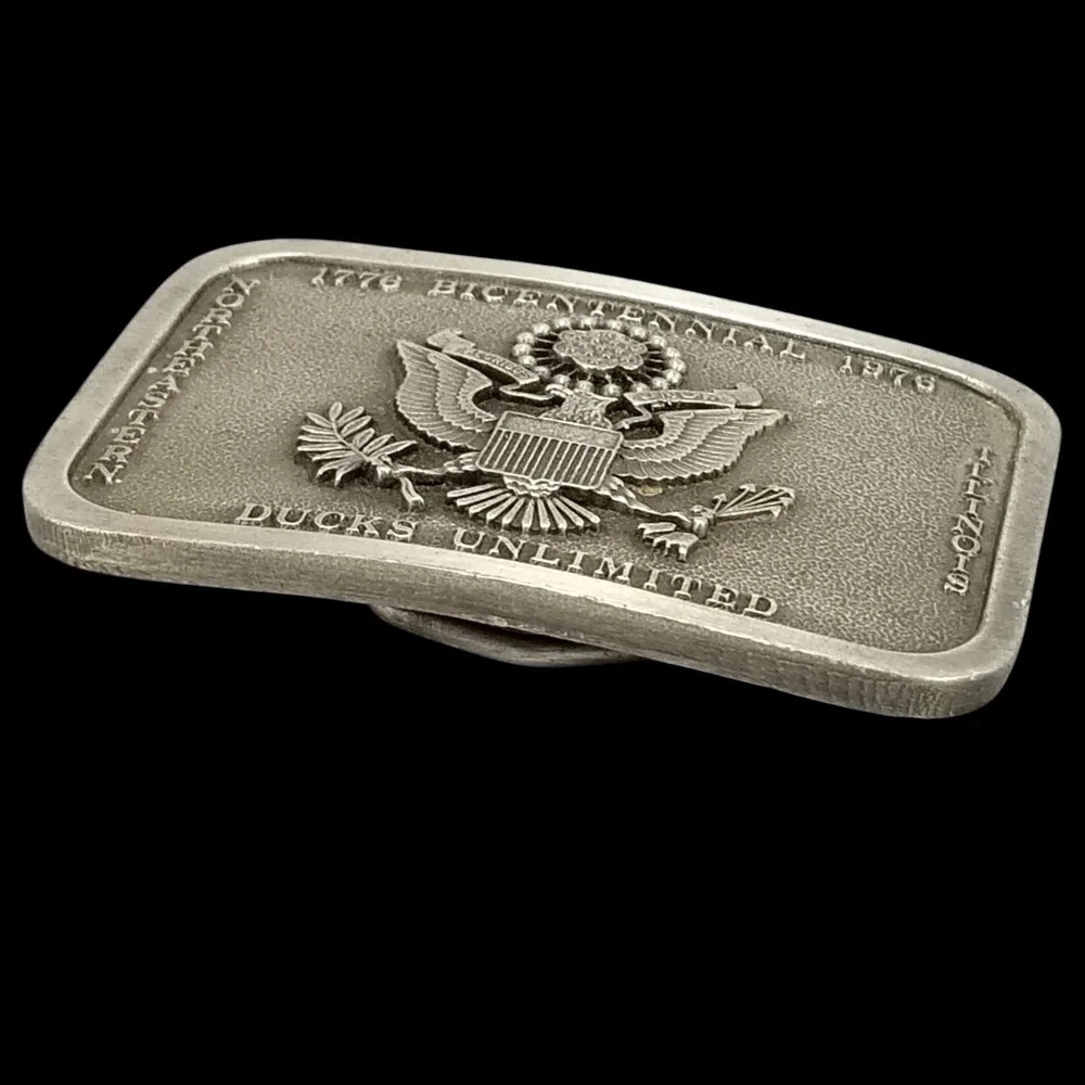 1976 Bicentennial Ducks Unlimited Belt‎ Buckle Illinois Bergamot Brass Works